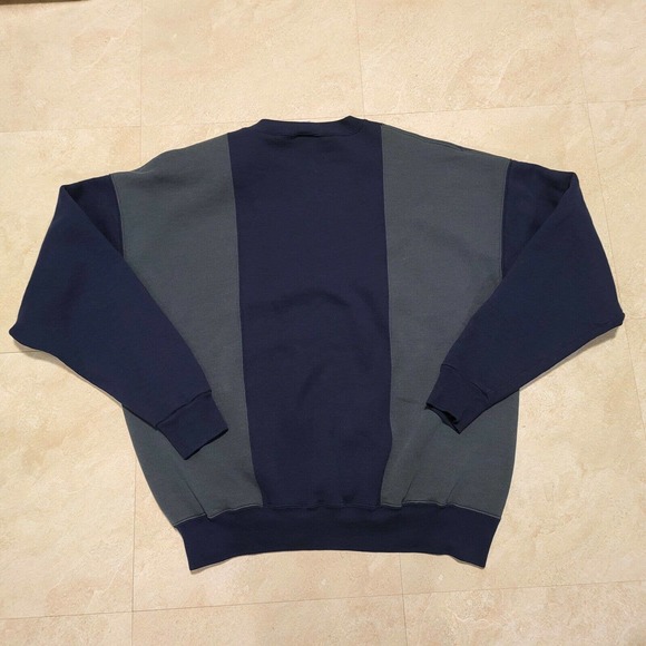 VTG 90s Russell Athletic Mens 2XL Striped Colorblock Crewneck Sweatshirt USA - Picture 10 of 10